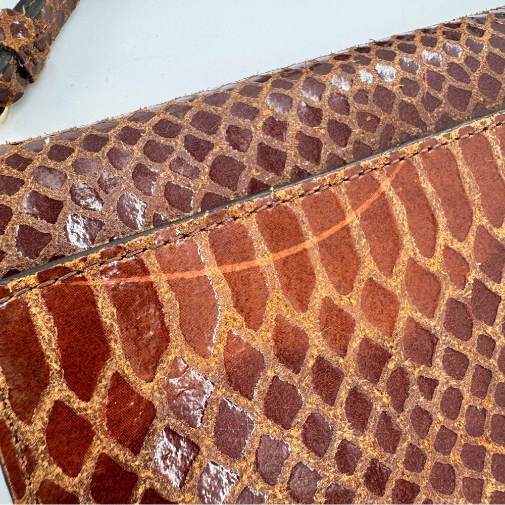 Dooney & Bourke Crossbody Shoulder Bag Brown Snake Print Purse Handbag - Picture 5 of 10